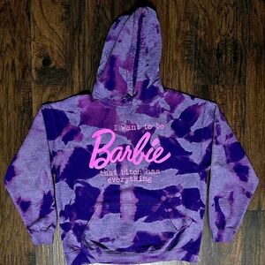 🎀#1 FAN FAV🎀 Purple Custom Bleach Dyed "I Want To Be L Barbie" Hoodie